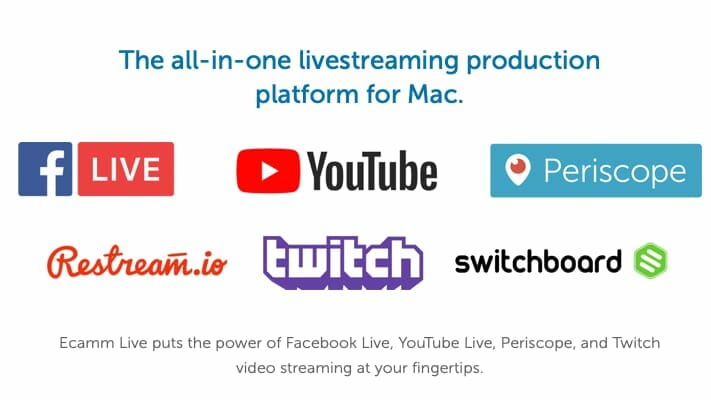 Ecamm Live Supported Live Streaming Networks