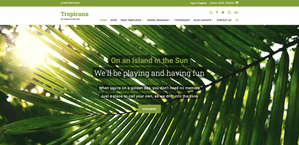 Tropicana WordPress Theme For Travel Blogs