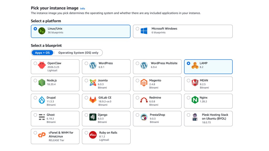 Create LAMP Server on AWS Lightsail